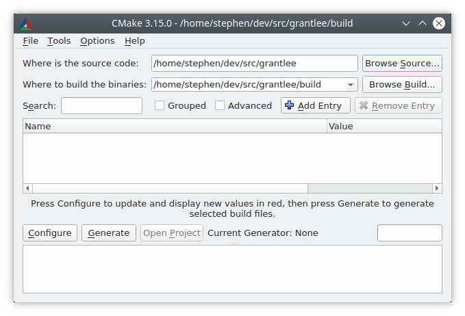 Choosing source and binary directories